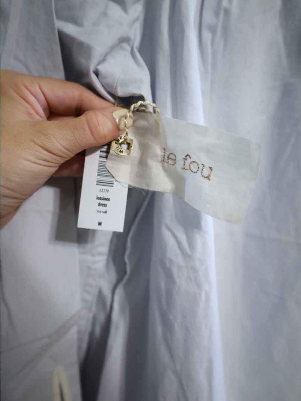 NWT Le Fou Wilfred Lessines Babydoll Dress/Romper Sea Salt Blue Womens Medium - Picture 6 of 13